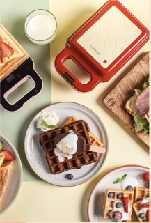 TORSOM Máy làm bánh sandwich waffle 2in1, chế biến đồ ăn nhanh cao cấp