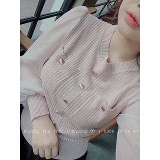 Áo Len Cúc Túi Ngực Hàng Quảng Châu Cao Cấp