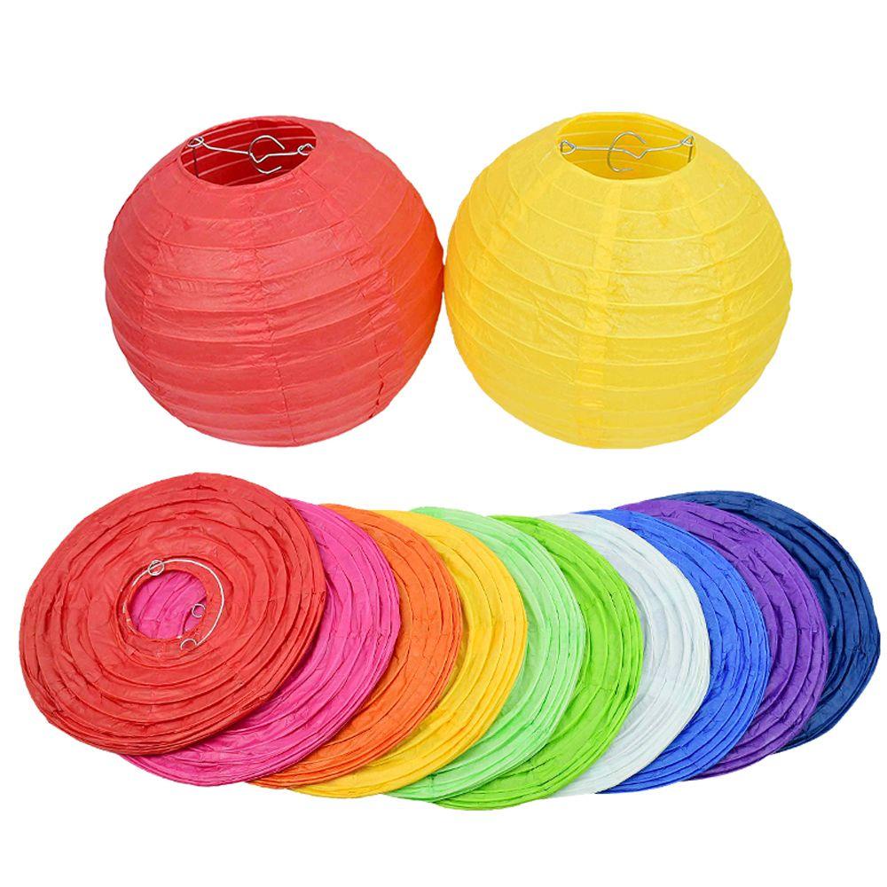 YIYU Lồng Đèn Giấy Tròn 8 / 12 / 16inch Nhiều Màu Trang Trí Sinh Nhật / Tiệc Cưới