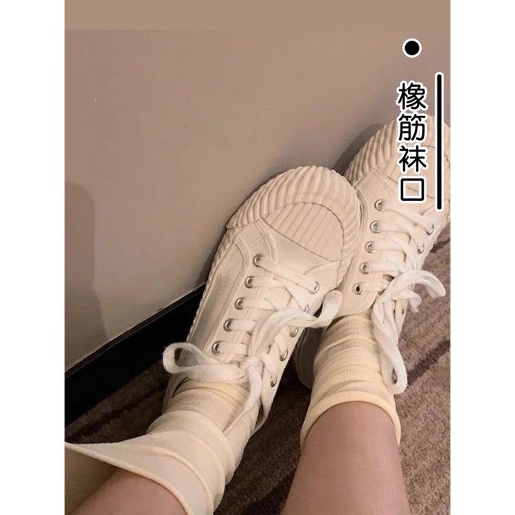 Tất Vớ Cổ Cao Nữ Trơn Mỏng Nhiều Màu Cotton Thoáng Mát Phong Cách Vintage T04 JOLY
