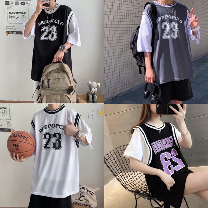 Áo Thun Nam Nữ Unisex Tay Lỡ Số 23, Áo Phông Tay Lỡ Unisex Form Rộng Oversize Kiểu Dáng Thể Thao