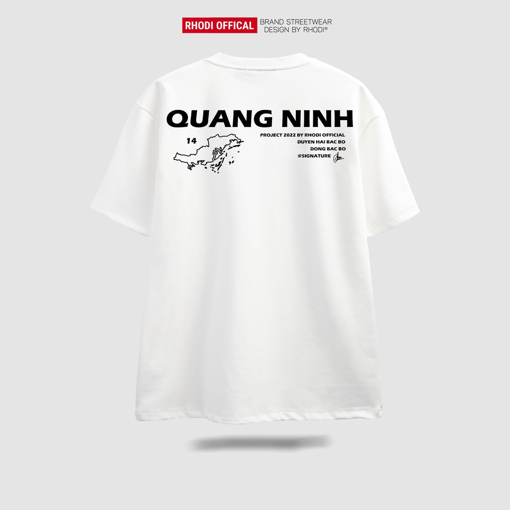 Áo thun local brand RHODI phông cổ tròn tay lỡ unisex nam nữ thế hệ genz Text Quảng Ninh