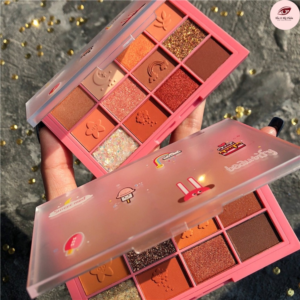 Phấn Mắt SWEET MINT 12 Ô Màu Nhũ BEAUTIFY