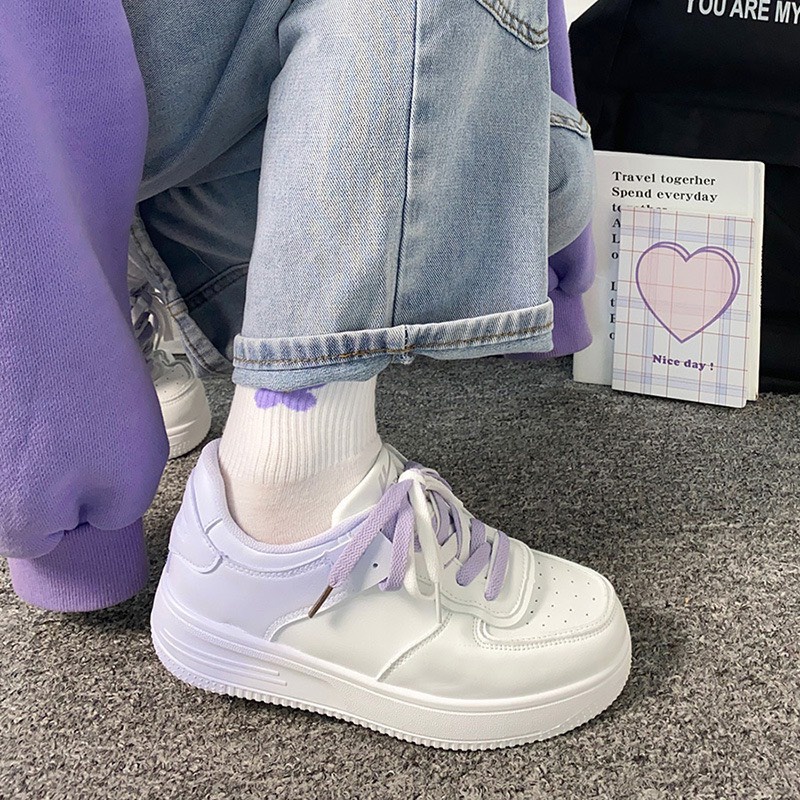 Giày bata Ulzzang Loang Màu đế cao siêu xinh, giày thể thao da lì học sinh giá rẻ Hàn Quốc FLOWER G13 - nguyentrang239