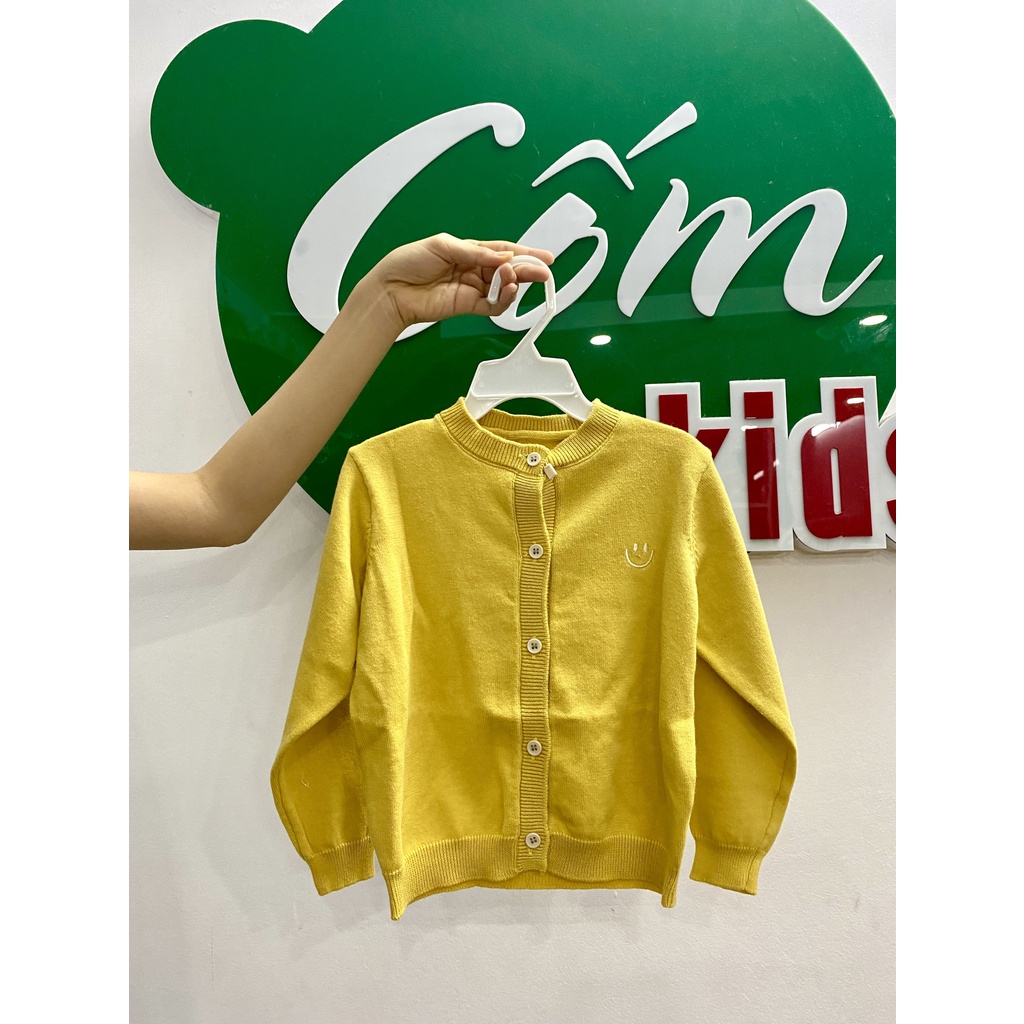 ÁO LEN CARDIGAN MẶT CƯỜI ĐƠN GIẢN CỰC YÊU CHO BÉ - CỐM KIDS