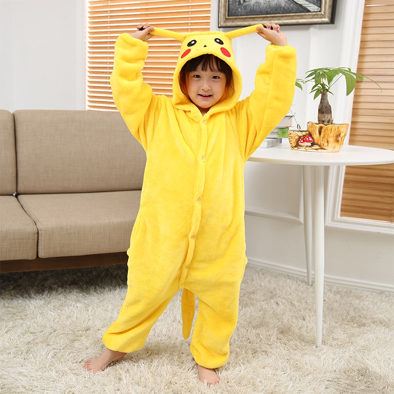Đồ ngủ liền thân hình pikachu dễ thương dành cho bé trai và bé gái