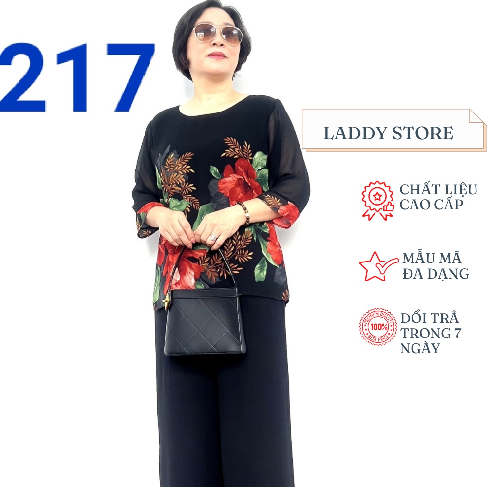 Áo Kiểu Nữ Chất Liệu Lụa Voan 2 Lớp Cao Cấp Và Sang Trọng Dành Cho Phụ Nữ Trung Niên - Laddy Store