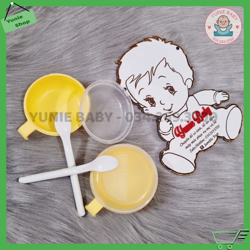 Bộ Dụng Cụ Mài Nghiền Thức Ăn Dặm Cho Bé Nội Địa Nhật Bản - mài, nghiền nhừ rau luộc mềm và thịt