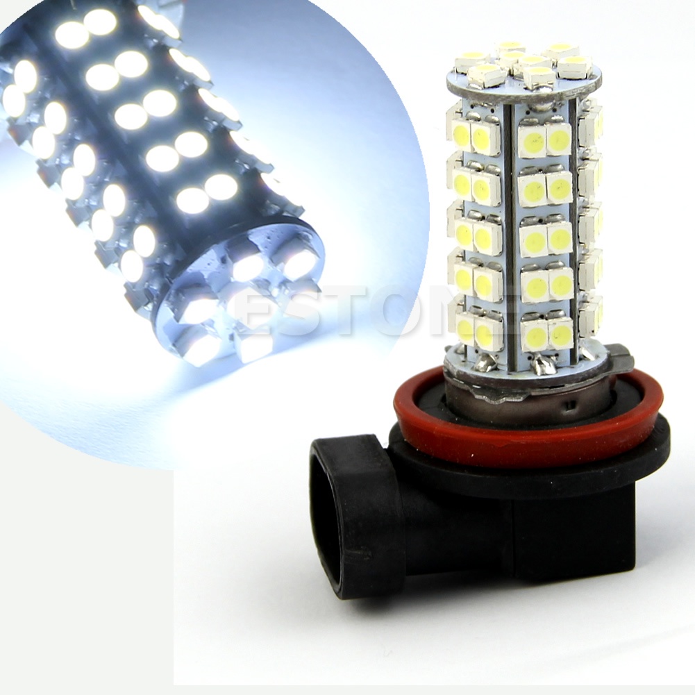 Bóng Đèn Pha LED DRL 12V Xenon H11 68-SMD 6000K Ánh Sáng Trắng Dành Cho Ô Tô
