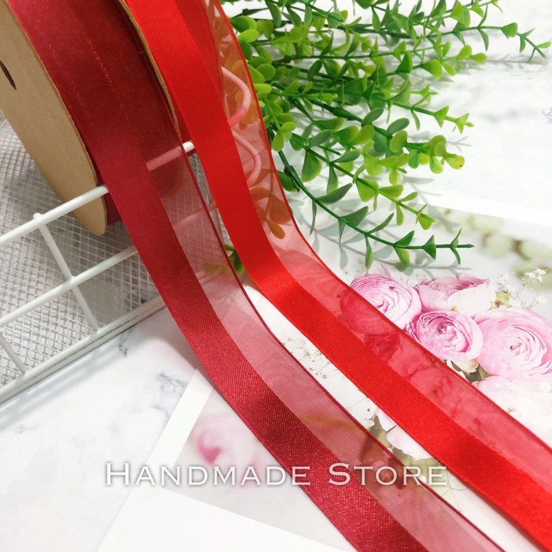 Cuộn ruy băng lụa pha voan loại đẹp