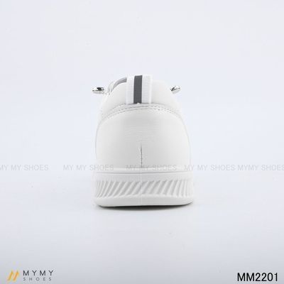 MM2201 Giầy thể thao da lì dây thun 3 vạch màu 2p | BigBuy360 - bigbuy360.vn
