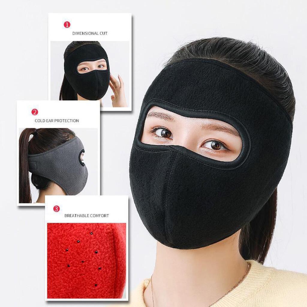 Khẩu trang ninja vải nỉ dán gáy che kín tai chống nắng chạy xe phượt nam nữ hè - khau trang ni Shop_Quantutai