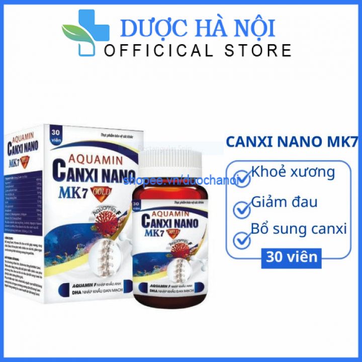 Viên uống canxi nano Mk7 bổ dung dưỡng chất glucosamin cho khớp ngừa loãng xương hôp 30 viên