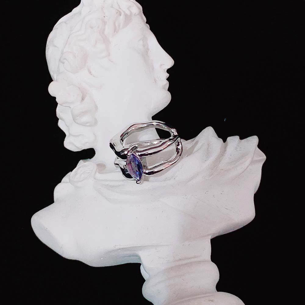 Bông Tai Dạng Kẹp Không Cần Xỏ Lỗ Màu Tím Dành Cho Nữ MXMUSTY|Trang Sức Thời Trang Kiểu Đơn Giản