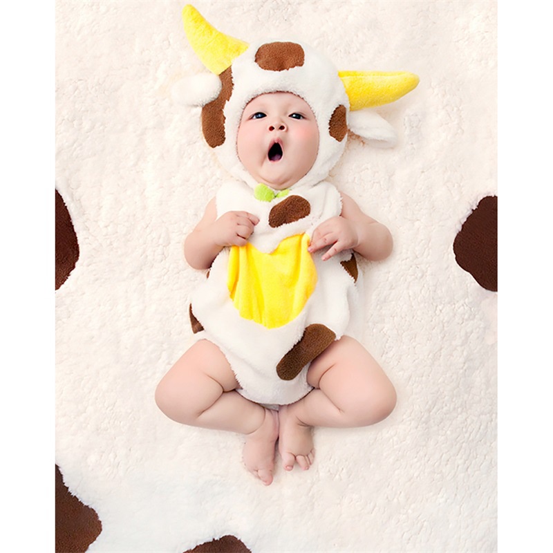 [SẴN HÀNG] Bộ nỉ các hình bò sữa, Mickey, gà, thỏ, cây thông chụp ảnh cho bé 6-12 tháng phụ kiện chụp ảnh cho bé