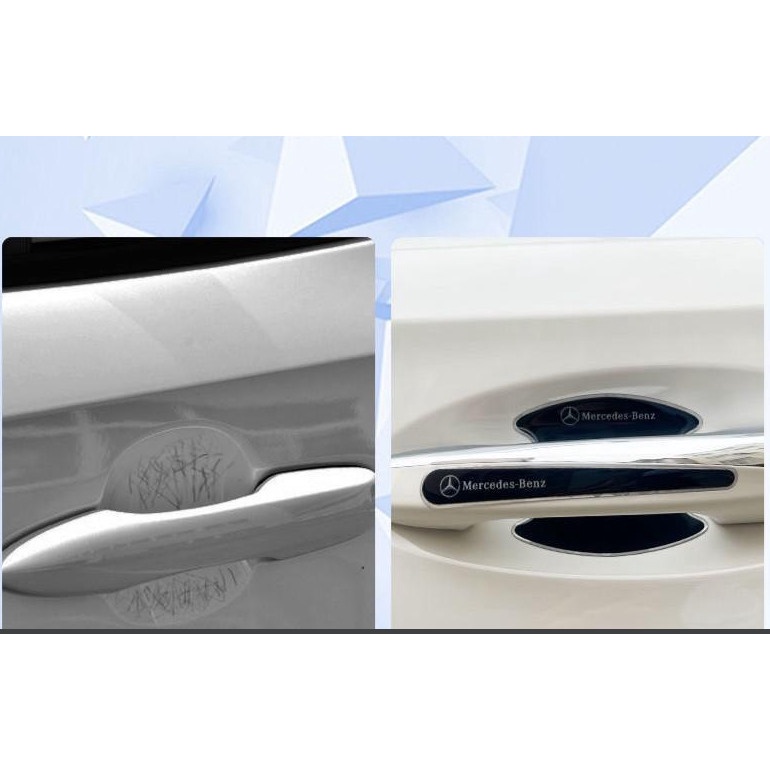 Bộ 8 chi tiết Miếng dán Silicon chống xước hõm xe và tay nắm cửa ô tô - full logo