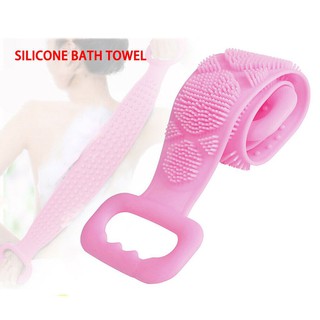 Dây đai chà lưng 2 mặt đa năng dụng cụ bằng silicon kỳ cọ massage tẩy da chết khi tắm