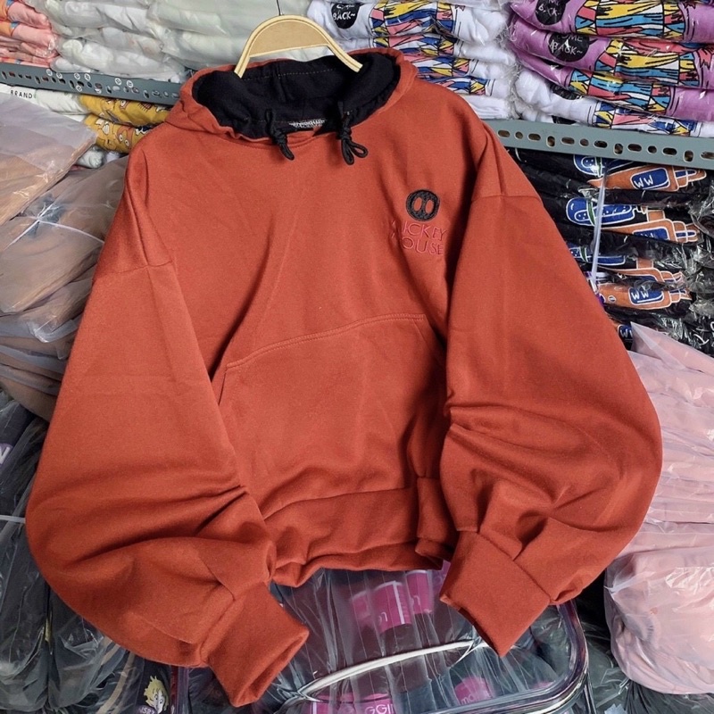 Áo khoác chui đầu hoodie nỉ ngoại thêu tay phồng unisex ulzzang nam nữ