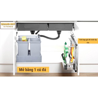 Thùng rác âm tủ bếp nhấn mở tự động