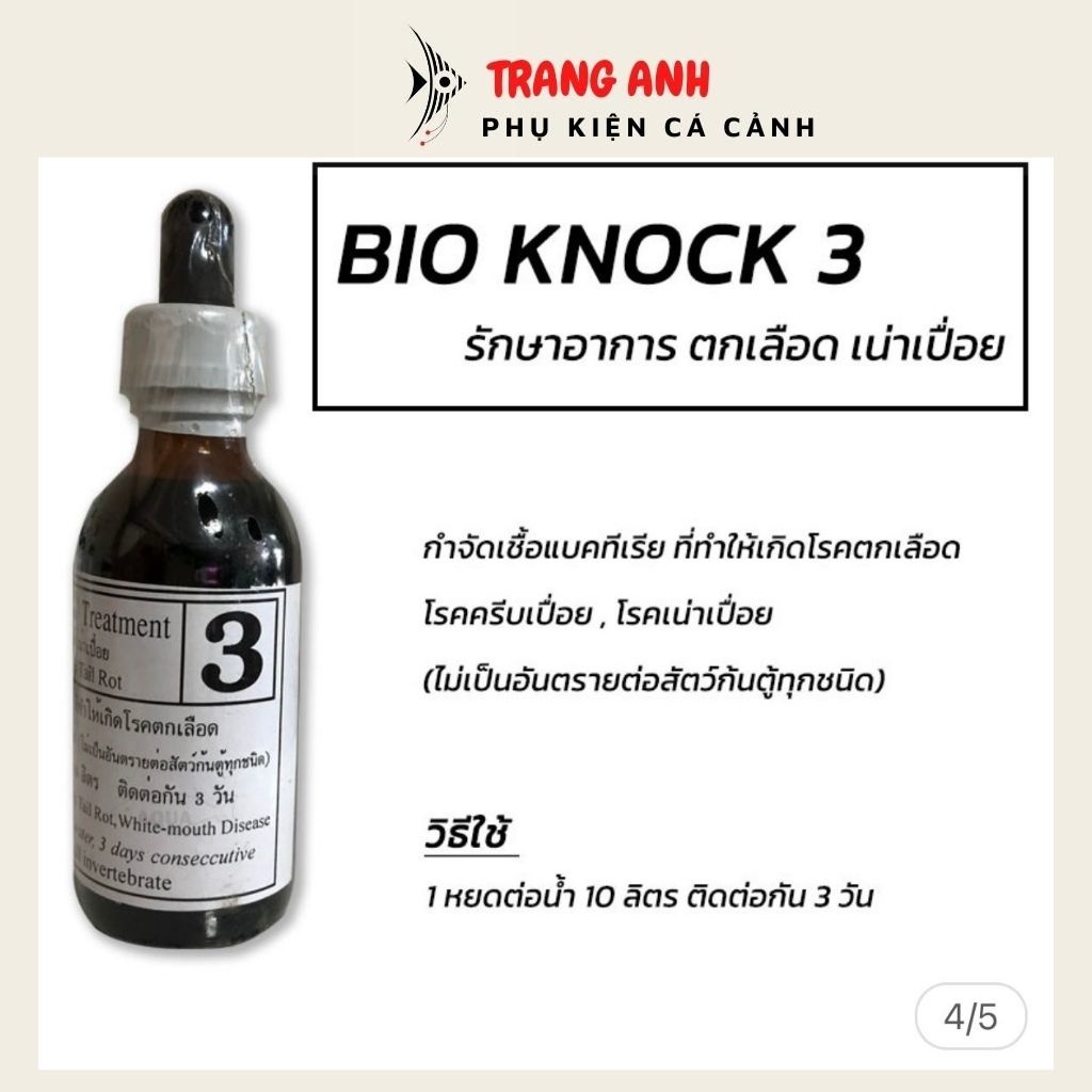 Bio Knock 1,2,3,4 nhập khẩu Thái Lan, Xử lý nước, Phòng và xử lý các loại nấm cho cá cảnh