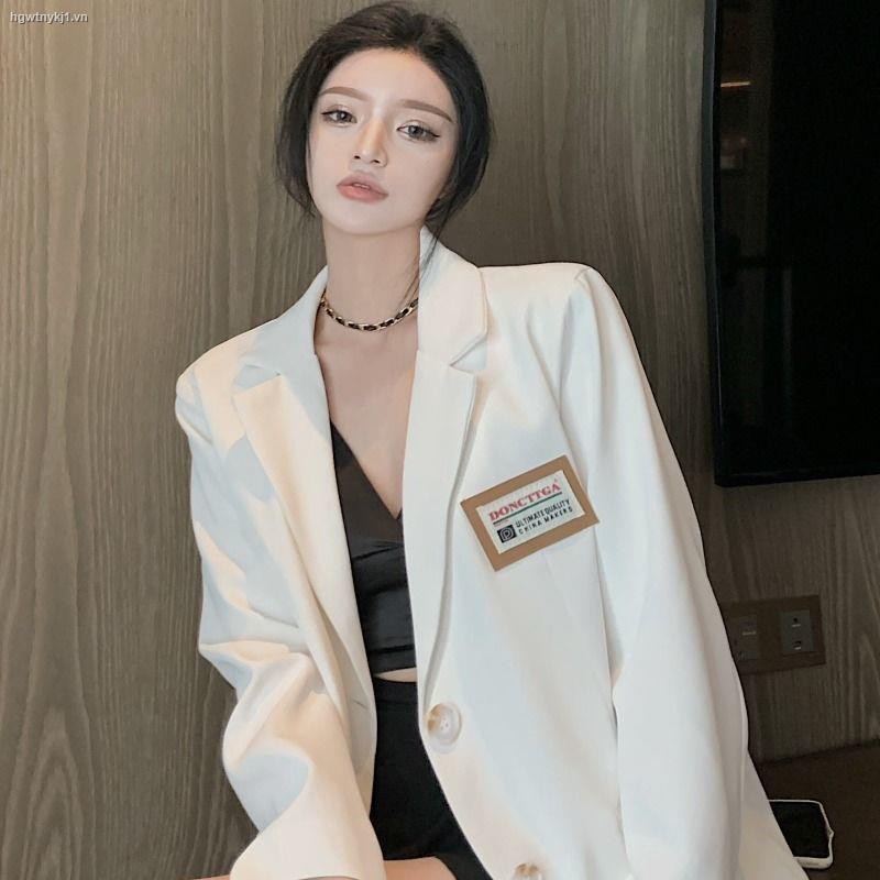 ❂2021 new Hong Kong style fried street loose net celebrity royal sister temperament suit jacket women all-match