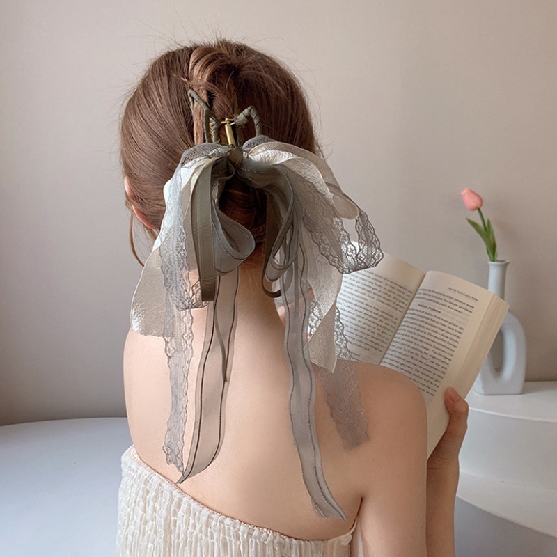 Kẹp Tóc Nơ Lưng Hình Cá Mập Phong Cách Cổ Điển Chất Lượng Cao Dành Cho Nữ