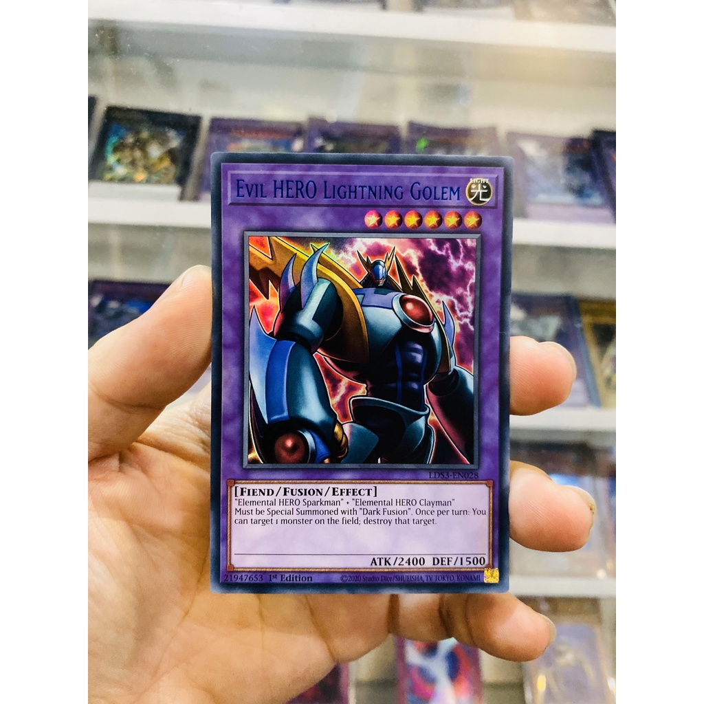 Thẻ Bài YugiOh Mã LDS3-EN028 - Evil HERO Lightning Golem - Ultra Rare (Blue) - 1st Edition