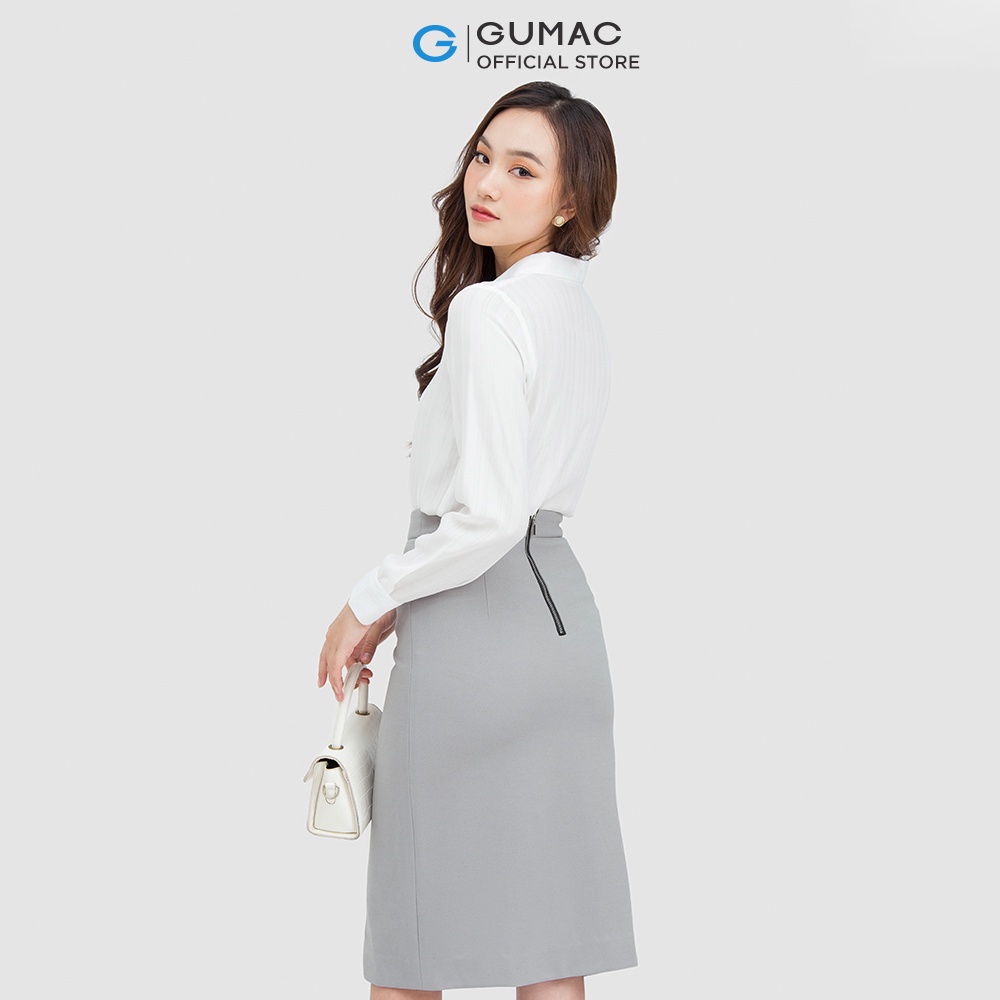 [Mã WABRGUM giảm 10% tối đa 30K đơn 99K] Áo sơ mi nữ giấu nút GUMAC form basic nhiều màu thanh lịch AC05003