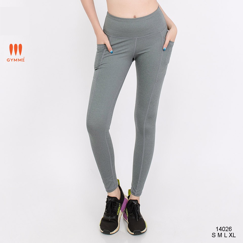 Quần dài tập legging thể thao nữ GYMME đồ tập yoga gym phối túi - 14026