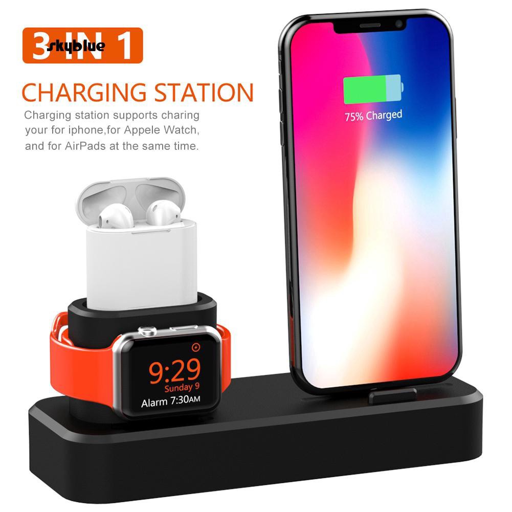 Đế sạc đa năng 3 trong 1 kiêm giá đỡ dành cho điện thoại iPhone / Airpods / iWatch