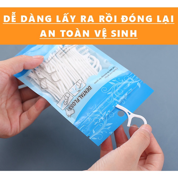 Set 50 Tăm Chỉ  An Toàn Tiện Lợi, Vệ Sinh &amp; Làm Sạch Kẽ Răng