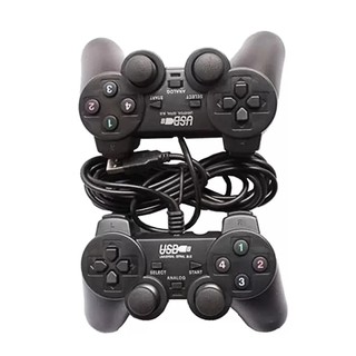 Tay cầm game đôi có rung cổng usb dây liền cho máy tính PC, laptop