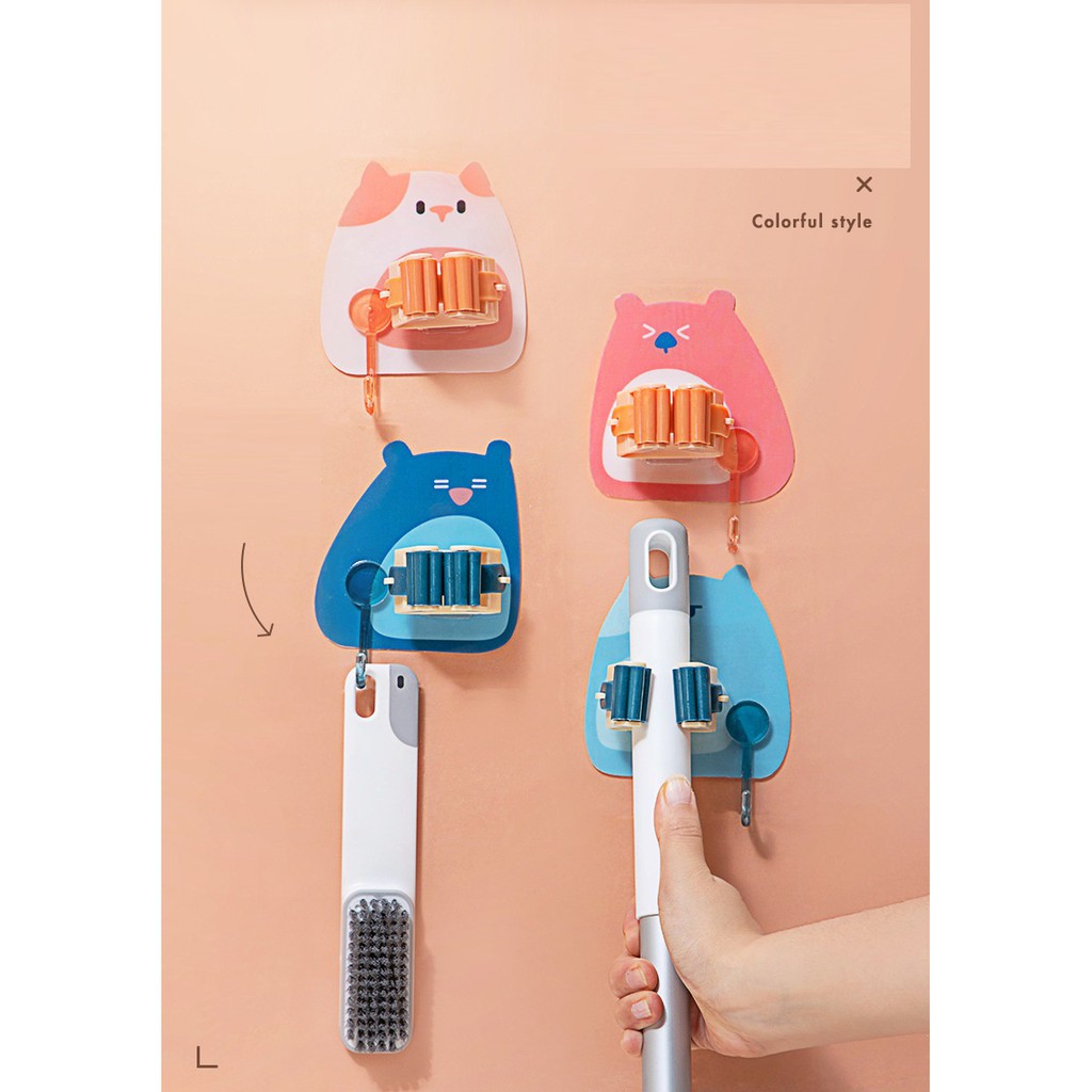 MÓC TREO CHỔI,TREO CÂY LAU NHÀ DÁN TƯỜNG HÌNH ĐỘNG VẬT #T3-9[Hình]