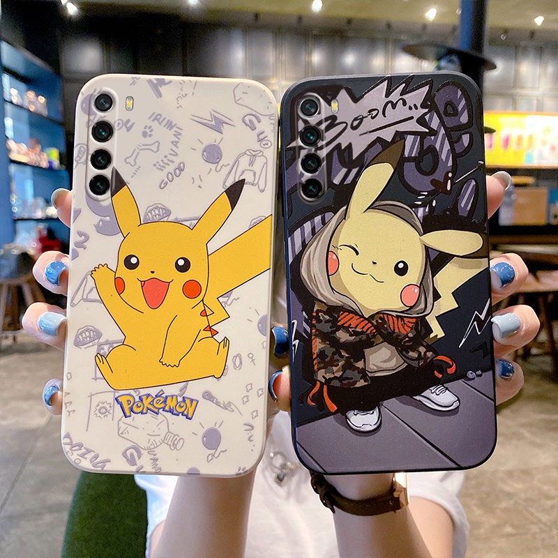Pikachu Ốp Điện Thoại Cho Xiaomi Poco F3 X3 GT Redmi K40 Gaming Redmi 9A 9T Mi 11 Lite 5G NE Redmi Note 8 8 Pro 7 7 Pro Redmi K40 Pro K30 Pro K20 Pro Mi 10T Pro Mi 9T Pro Poco M3 Pro 5G Side Pattern Anti Fall Soft Casing