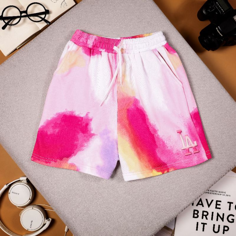 Quần short nữ bé gái MLB quần thun màu sắc hot trend loang tie size đại 25-60kg các mẹ có thể mặc cặp