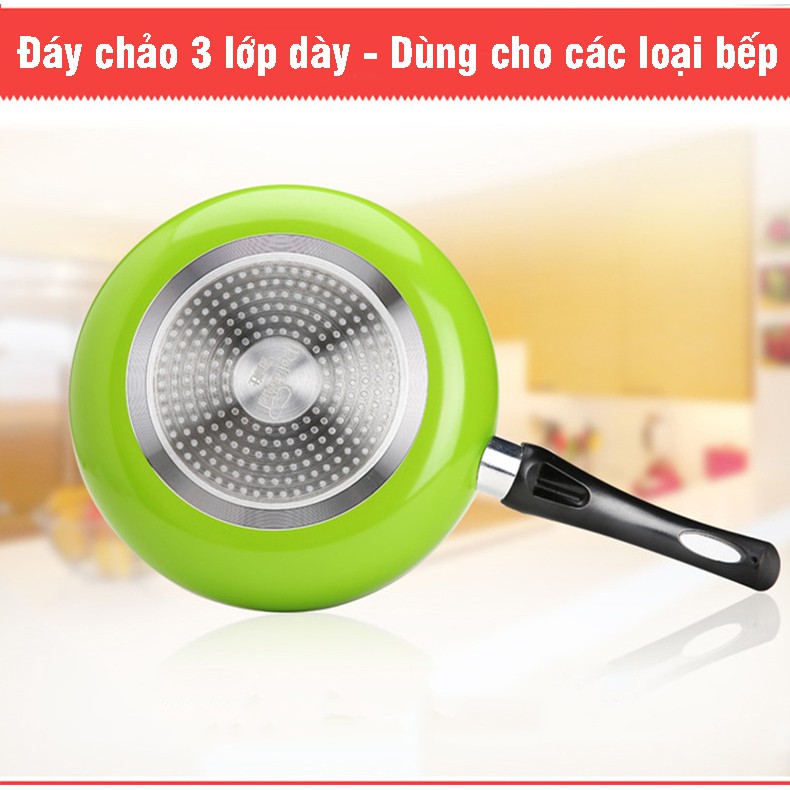 Chảo Chống Dính Dùng Để Rán, Chiên, Xào, Nấu, Luộc Thích Hợp Cho Bếp Từ, Bếp Gas, Bếp Hồng Ngoại Size 24cm VT161