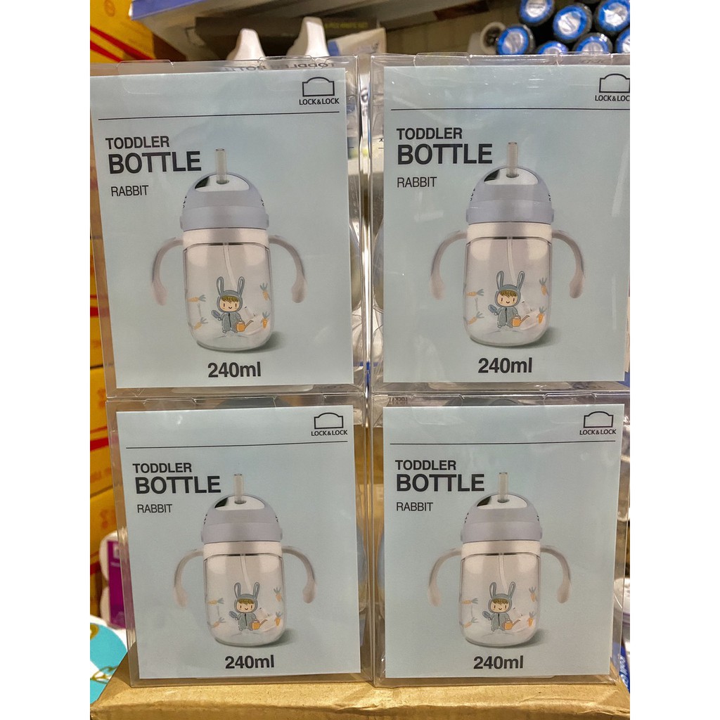 Lock &Lock hàng chính hãng - Bình nước trẻ em bằng nhựa tritan 240ml Màu xanh dương ABF682BLU