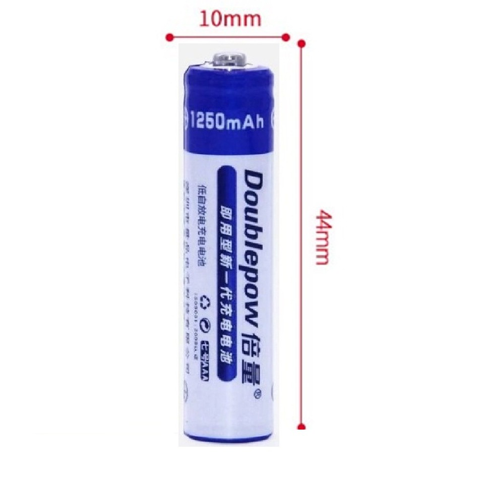 Bộ 4 viên pin tiểu sạc dung lượng cao Doublepow AAA 1250mAh