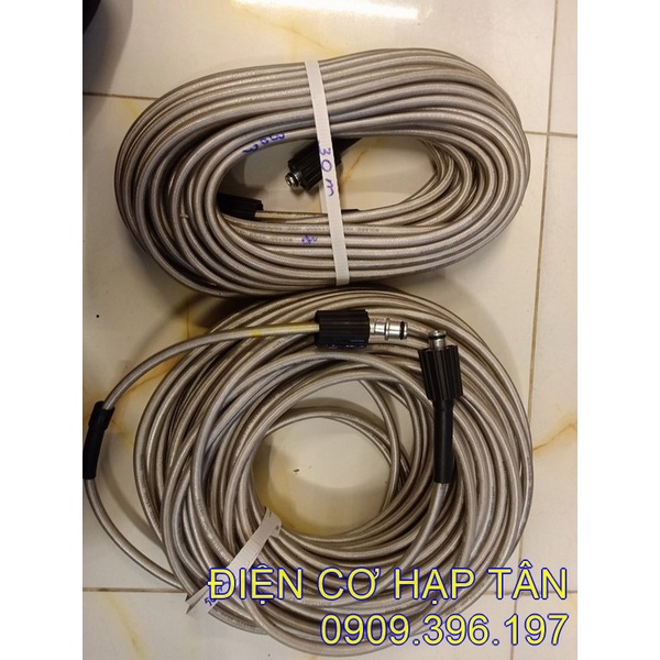 Dây xịt rửa xe cao áp trắng  8m – 10m-  15m – 20m – 30m - 50m  hai đầu răng  22mm