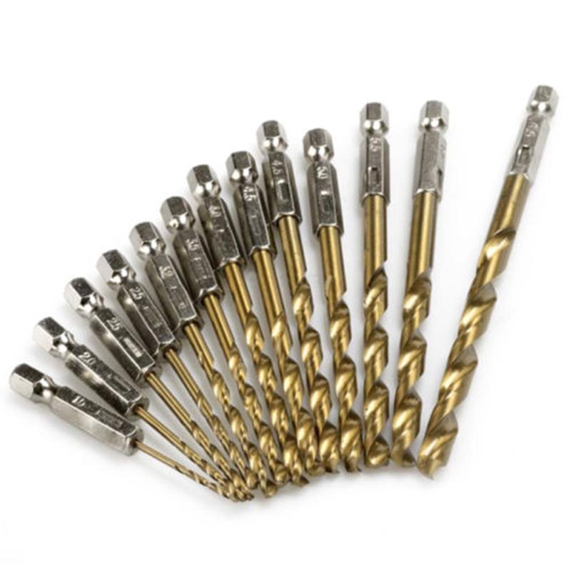 13 different sizes Hex Shank Hole Cutter Drill Bit Screwdriver titanium coated