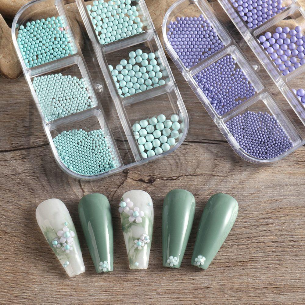 OCEANMAP Hộp Hạt Nhựa Nhiều Màu Sắc Trang Trí Móng Tay Nghệ Thuật