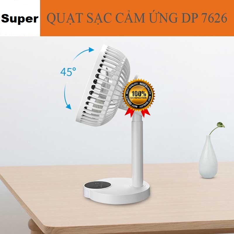 [Mã 252ELSALE hoàn 7% đơn 300K] QUẠT SẠC ĐIỆN CẢM ỨNG CÓ ĐÈN LED DP 7626