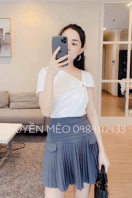 Áo lệch vai khuy