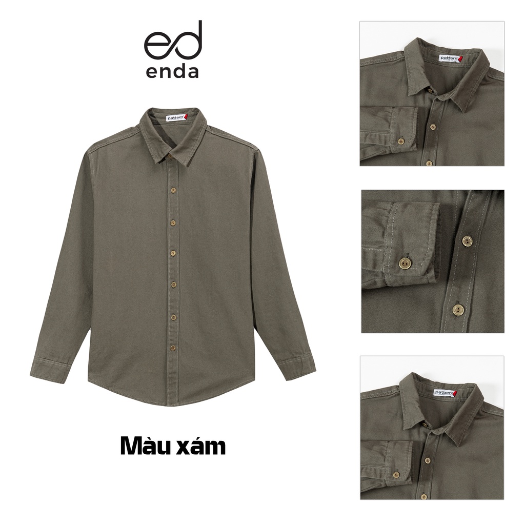 Áo sơ mi kaki nam Enda Store Áo dài tay cổ bẻ
