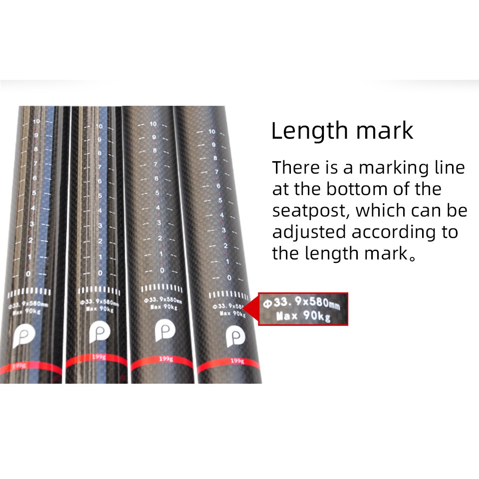 Trục gắn yên xe đạp LITEPRO bằng sợi carbon kích thước 33.9x580mm thích hợp cho xe đạp Litepro 412 BMX A65