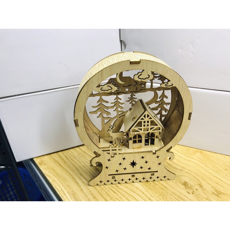 Đèn led Noel chất liệu gỗ thông