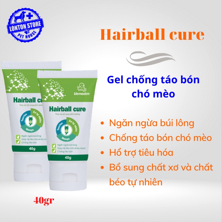 VEMEDIM Hairball Cure - Giải Quyết Búi Lông Trong Dạ Dày Và Ruột Chó Mèo, Chống Táo Bón 50g - Lonton Store