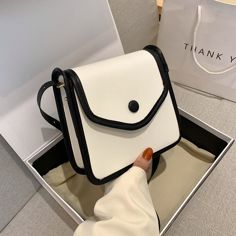 Túi Đeo Chéo Hình Vuông Nhỏ Màu Tương Phản Phong Cách Phương Tây Dễ Phối Đồ Thời Trang Cho Nữ Điện Thoại