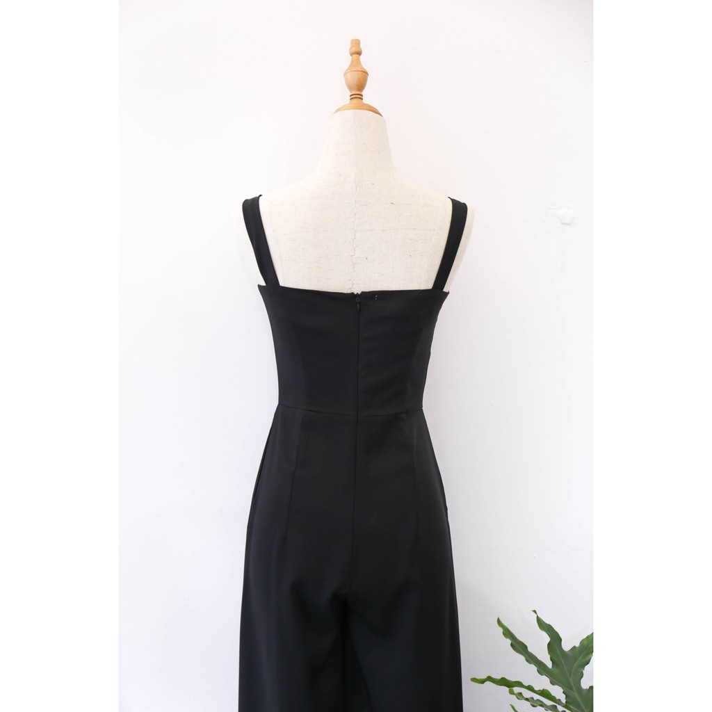 Jumpsuit dài HEYBEE hai dây, chất vải lụa mềm thoáng mát (2 màu) CASSIE  HT608