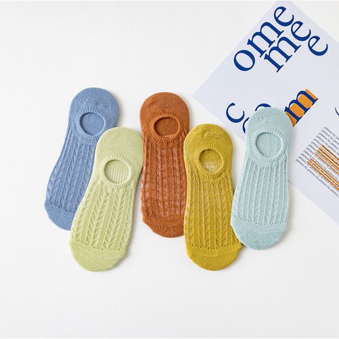 Set 5 Đôi Tất Thuyền Nữ Nhiều Màu Như Ảnh